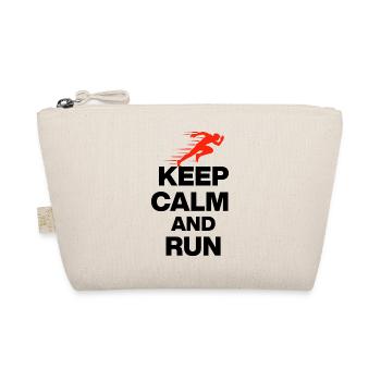 KEEP CALM AND RUN! RUNNER MARATHON GIFT JOGGING - Organic Pouch - nature - Front