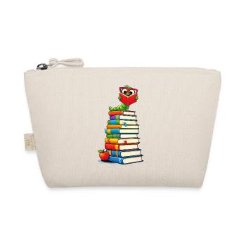 Clever bookworm with glasses - Organic Pouch - nature - Front