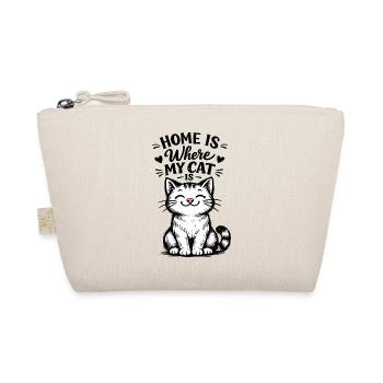 Chez moi, c’est là où est mon chat – motif de chat mignon - Trousse biologique - nature - Devant
