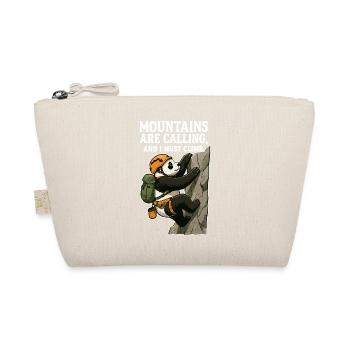 Funny climbing panda bouldering - Organic Pouch - nature - Front