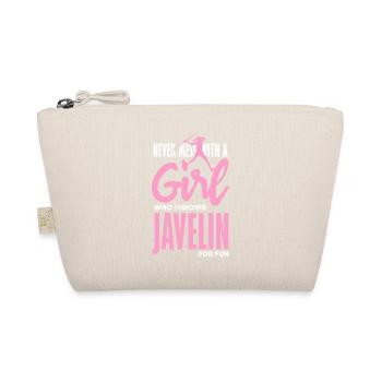 Javelin thrower with fun statement - Organic Pouch - nature - Front