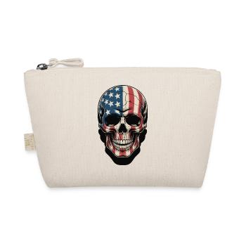 USA Totenkopf - Patriot Skull Design - Organic Pouch - nature - Front