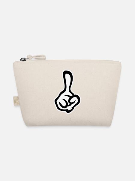 Erhobener Zeigefinger (Finger / Rechte Hand NEG2C) - Bio-Täschchen - Natur - Vorne