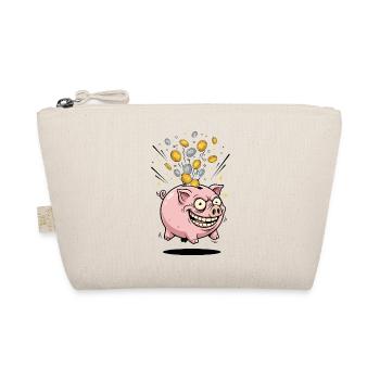 Piggy Bank Coin Rain Fun - Organic Pouch - nature - Front