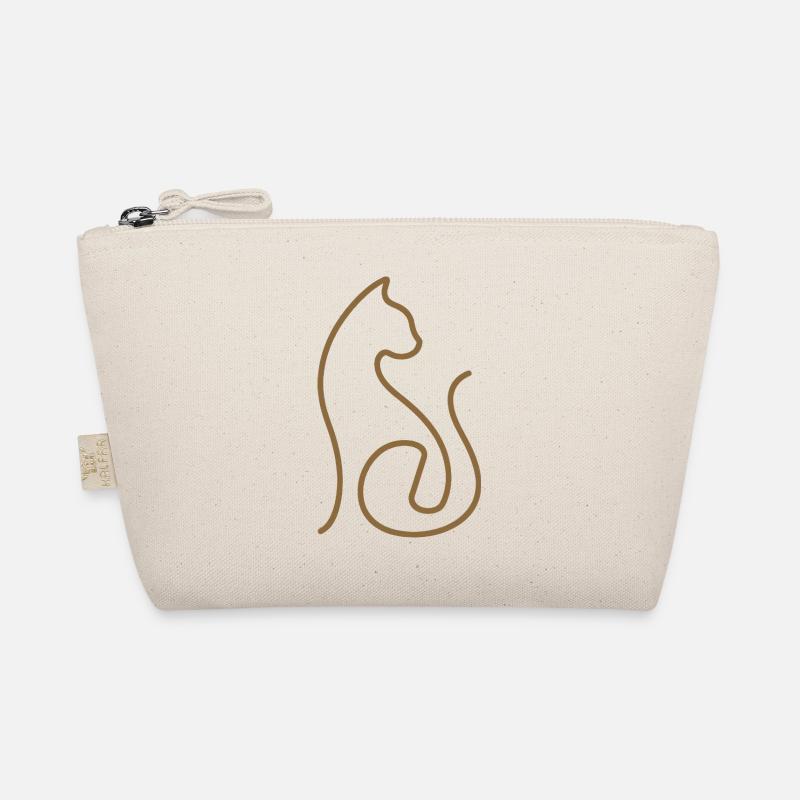 Katze Linienkunst Katzen Design Bio-Täschchen