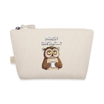 Morgenmuffel Eule Kaffee Geschenk Schlafshirt - Bio-Täschchen - Natur - Vorne