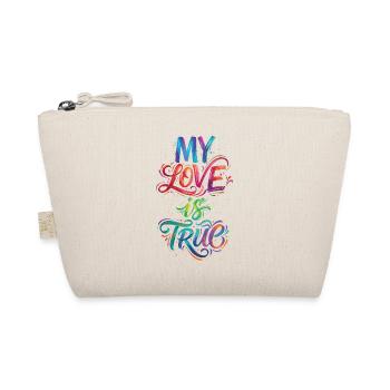 Meine Liebe ist wahr, farbenfroher Text, Malerei, Druck, - Bio-Täschchen - Natur - Vorne