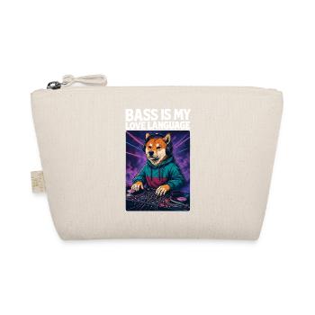 Shiba Inu DJ – Bass Is My Love Language - Organic Pouch - nature - Front