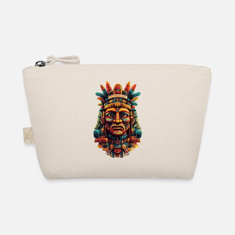 Aztec Feather Mask Organic Pouch