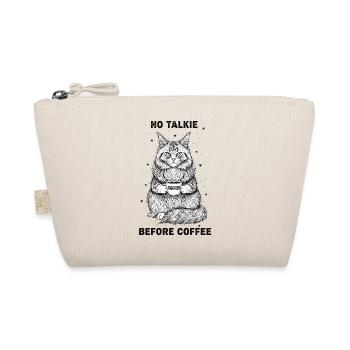 No conversation in front of coffee lover cat - Organic Pouch - nature - Front