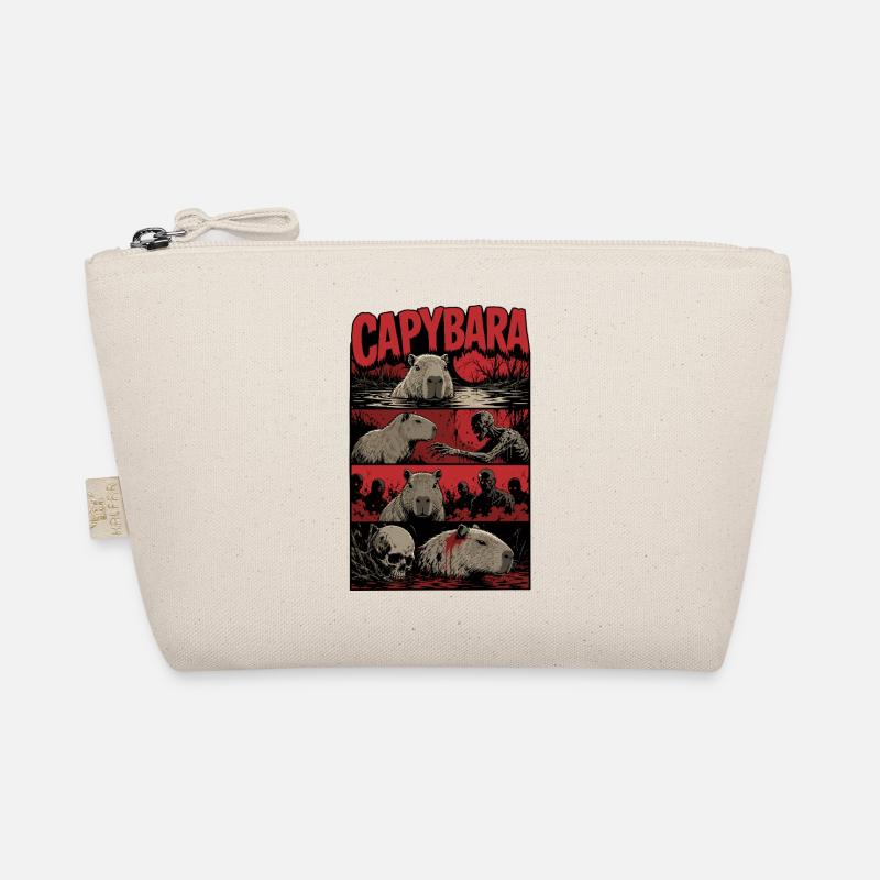Zombie Capybara Horror Art Bio-Täschchen