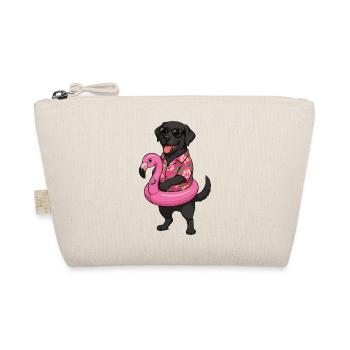 Hawaiianischer Hund mit Flamingo-Ring - Bio-Täschchen - Natur - Vorne