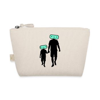 Familie Silhouette Liebe Kinder Eltern Mama Papa - Bio-Täschchen - Natur - Vorne