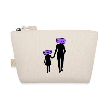 Familie Silhouette Liebe Kinder Eltern Mama Papa - Bio-Täschchen - Natur - Vorne