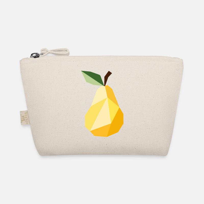 Geometric Pear – Modern Fruit Motif Organic Pouch