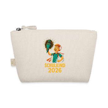 Schulkind 2026 Cartoon-Design - Bio-Täschchen - Natur - Vorne