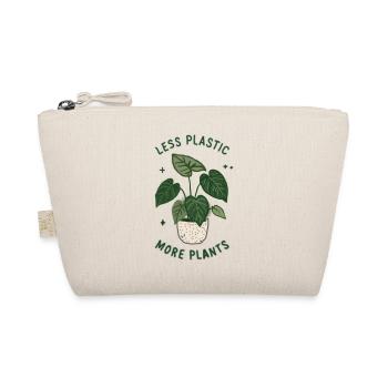 Less Plastic More Plants - Eco Friendly Sustainabl - Organic Pouch - nature - Front