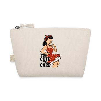 Trop mignonne pour s’en soucier – Pin-up coquine rétro - Trousse biologique - nature - Devant