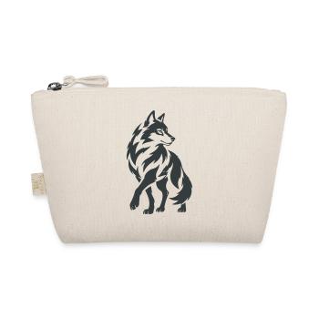 Geometrischer Wolf – Silhouette - Bio-Täschchen - Natur - Vorne