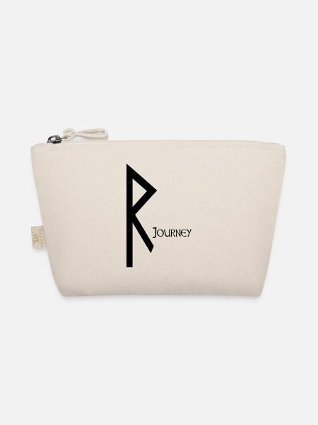 Raidho Rune Reise Schwarz – Wikinger Futhark - Bio-Täschchen - Natur