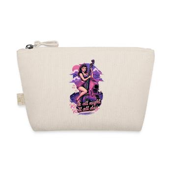 Rockabilly Pin-Up Girl mit Kontrabass Design - Bio-Täschchen - Natur - Vorne