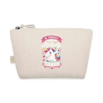Dabbendes Einhorn – Be Yourself - Bio-Täschchen - Natur - Vorne