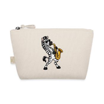 Zebra mit Saxophon - Bio-Täschchen - Natur - Vorne