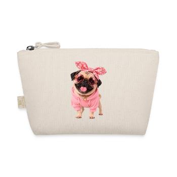 Mops Hund süßer Mops niedlicher Mops - Bio-Täschchen - Natur - Vorne
