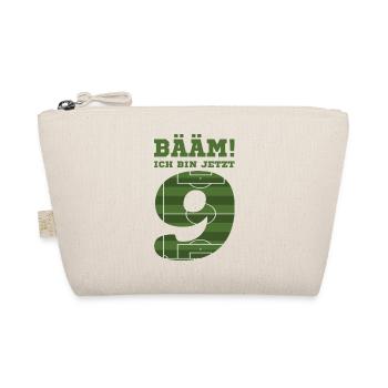 9. Geburtstag Geschenk Fußball Neun Jahre - Bio-Täschchen - Natur - Vorne
