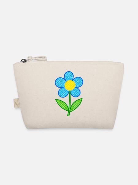 Niedliche Blume – Handgezeichnetes Blumendesign - Bio-Täschchen - Natur