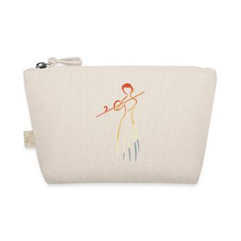 Flötenspielerin Skizze Vintage - Bio-Täschchen - Natur - Vorne