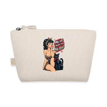 Rockabella mit schwarzer Katze im Retro Stil - Bio-Täschchen - Natur - Vorne