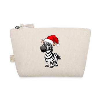 Zebras Weihnachten - Bio-Täschchen - Natur - Vorne