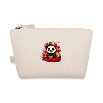 Niedlicher Panda Feuerwehrmann Feuerwehr für - Bio-Täschchen - Natur - Vorne
