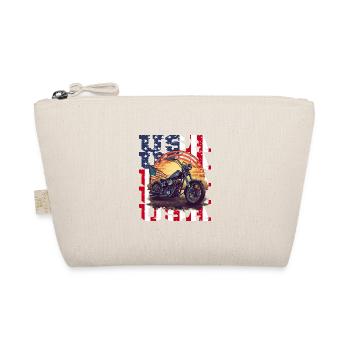 Vintage American Flag Motorrad Patriotisch - Bio-Täschchen - Natur - Vorne