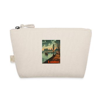London Skyline Vintage-Stil Fluss Themse - Bio-Täschchen - Natur - Vorne