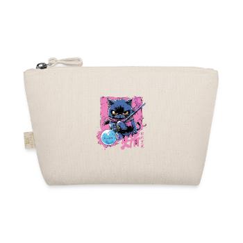 Japanische Katze Samurai Style für Katzen Fans - Bio-Täschchen - Natur - Vorne
