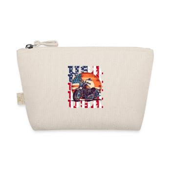 Vintage American Flag Motorrad Patriotisch - Bio-Täschchen - Natur - Vorne
