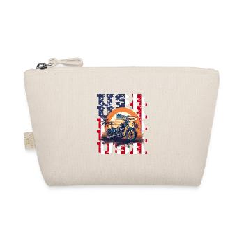 Vintage American Flag Motorrad Patriotisch - Bio-Täschchen - Natur - Vorne