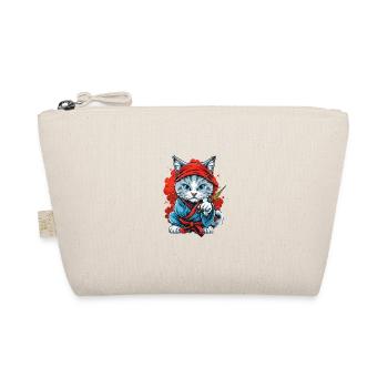 Japanische Katze Samurai Style für Katzen Fans - Bio-Täschchen - Natur - Vorne