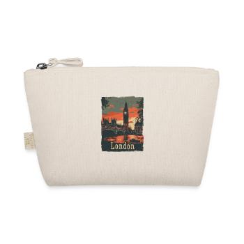London Skyline Vintage-Stil Fluss Themse - Bio-Täschchen - Natur - Vorne