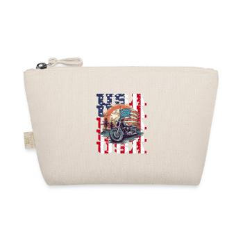 Vintage American Flag Motorrad Patriotisch - Bio-Täschchen - Natur - Vorne