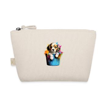 Beagle Niedlicher Hund Farbeimer - Bio-Täschchen - Natur - Vorne