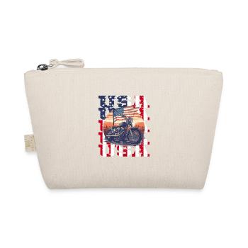 Vintage American Flag Motorrad Patriotisch - Bio-Täschchen - Natur - Vorne