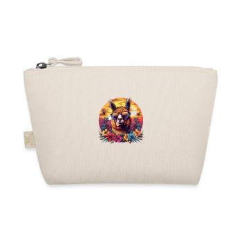 Alpaka Lama Blumen für Alpakaliebhaber - Bio-Täschchen - Natur - Vorne