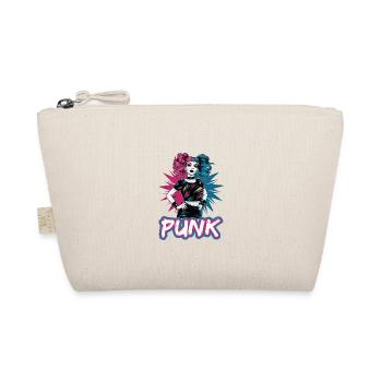 Punk Girl mit rosa und blauen Haaren Retro Style - Bio-Täschchen - Natur - Vorne