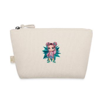 Niedliches Cartoon Mädchen mit Einhorn Hoodie - Bio-Täschchen - Natur - Vorne