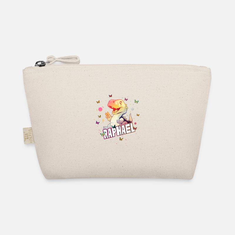 RAPHAEL - Beautiful boy name with cute DINO T-REX Organic Pouch