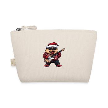 Chow Chow Hund Weihnachten Rocker Gitarre - Bio-Täschchen - Natur - Vorne
