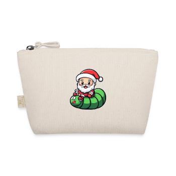 Wurm Weihnachtsmann - Bio-Täschchen - Natur - Vorne